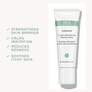 REN Evercalm Sensitive Skin Ultra Comforting Rescue Mask, 0.34 fl oz